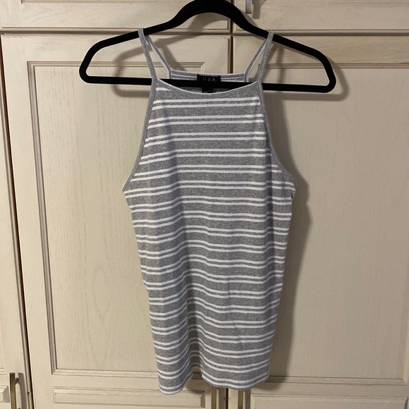 U2B Tops - A grey and white striped tank top
